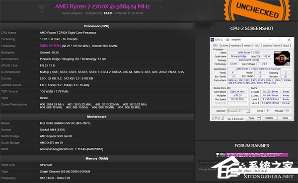 5.88GHz！AMD Ryzen二代处理器超频数据遭曝光