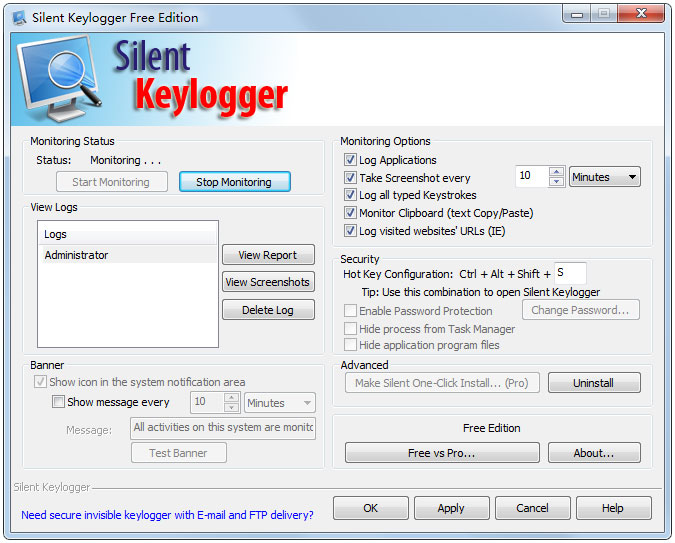 Silent Keylogger(̼¼) V1.33