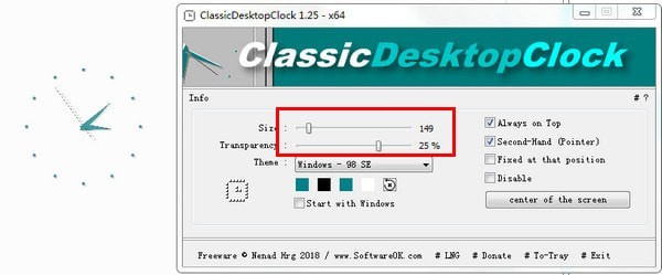 ClassicDesktopClock(经典桌面时钟)免费绿色版下载3.66