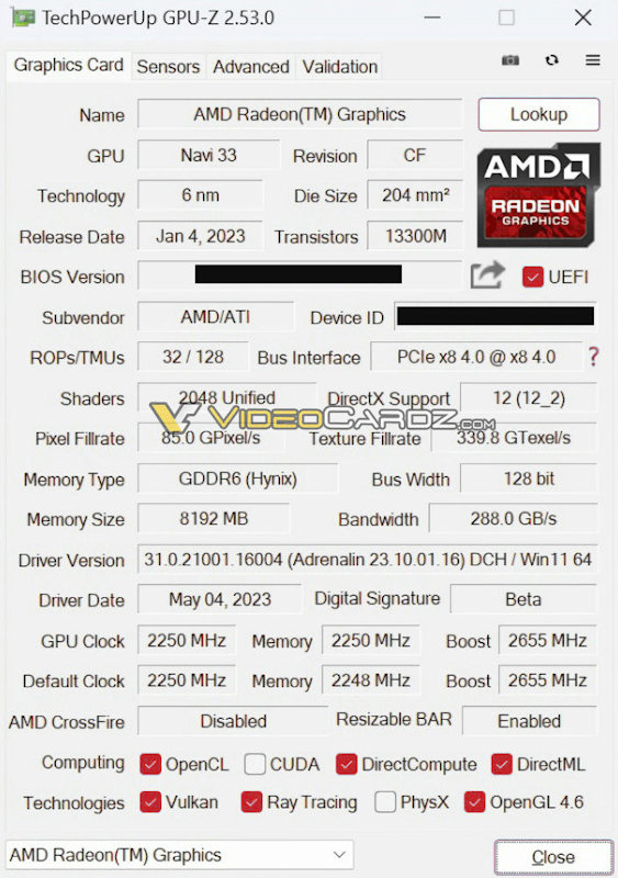 AMD RX 7600 ԿȷϣNavi 33 XL